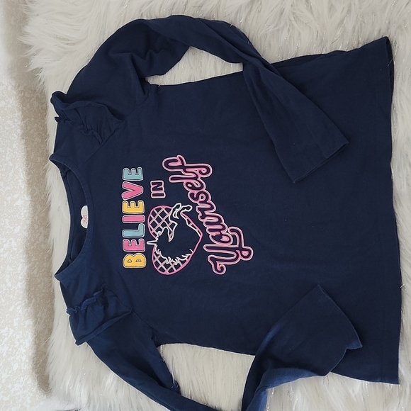 Big girls mustard pants and 2 navy blue Tops set - Picture 4 of 10